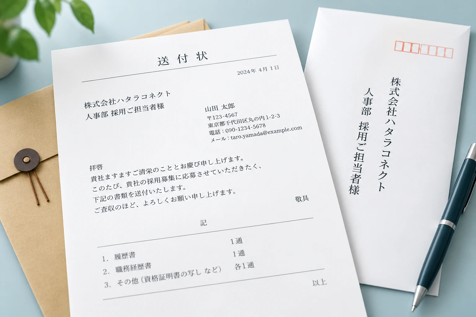 送付状作成イメージ
