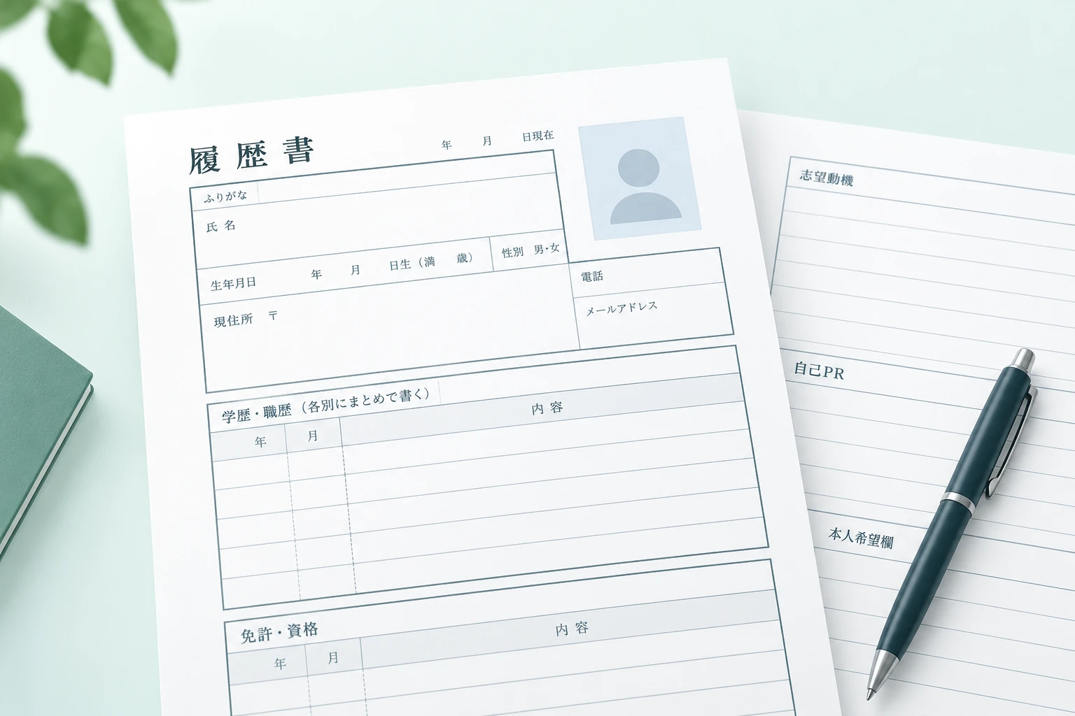 履歴書と志望動機・自己PRの記入欄